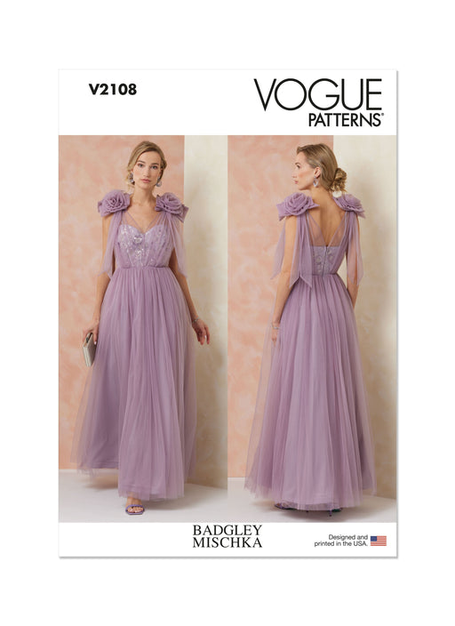 Patron Badgley Mischka - Ceinture, Corsage, Robe Patron Vogue 