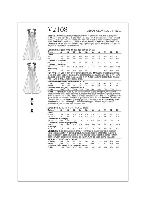 Patron Badgley Mischka - Ceinture, Corsage, Robe Patron Vogue 
