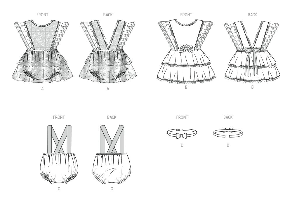 Patron Butterick - Barboteuse, Bavette, Jupe Patron Butterick 