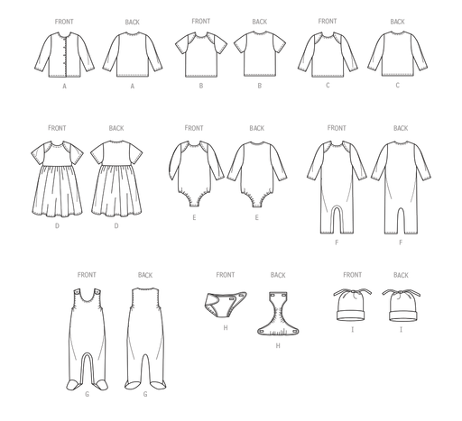 Patron Butterick - Barboteuse, Haut, Robe, Veste Patron Butterick 