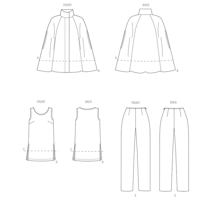 Patron Butterick - Cape, Haut, Pantalon Patron Butterick 