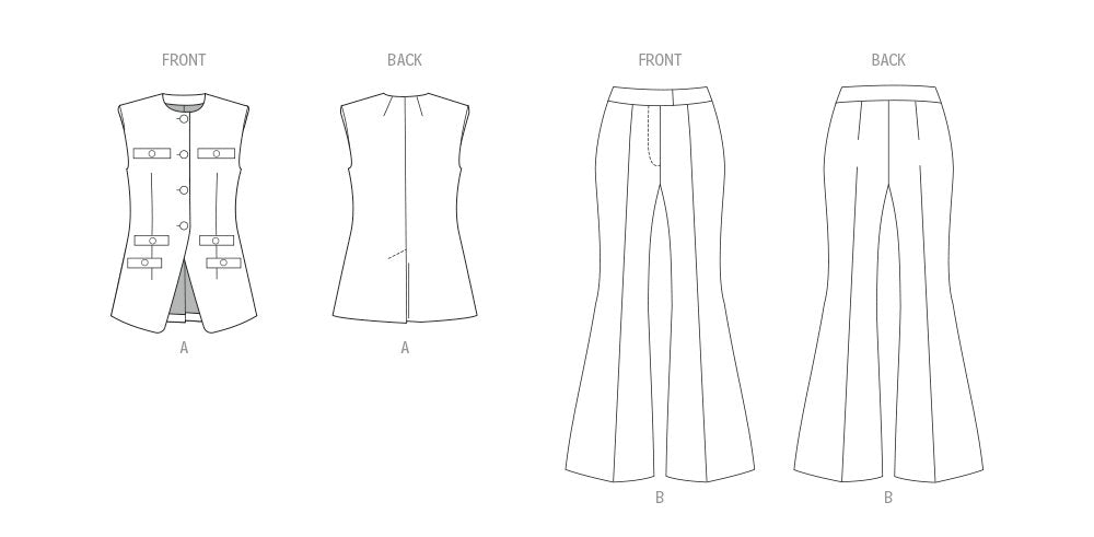 Patron Butterick - Ceinture, Gilet, Haut, Pantalon Patron Butterick 