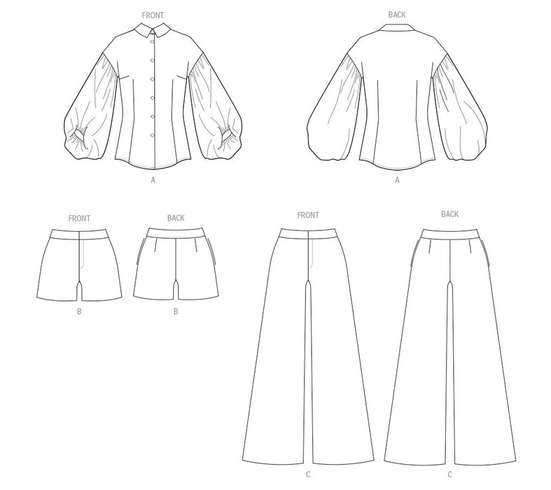 Patron Butterick - Ceinture, Haut, Pantalon, Short Patron Butterick 