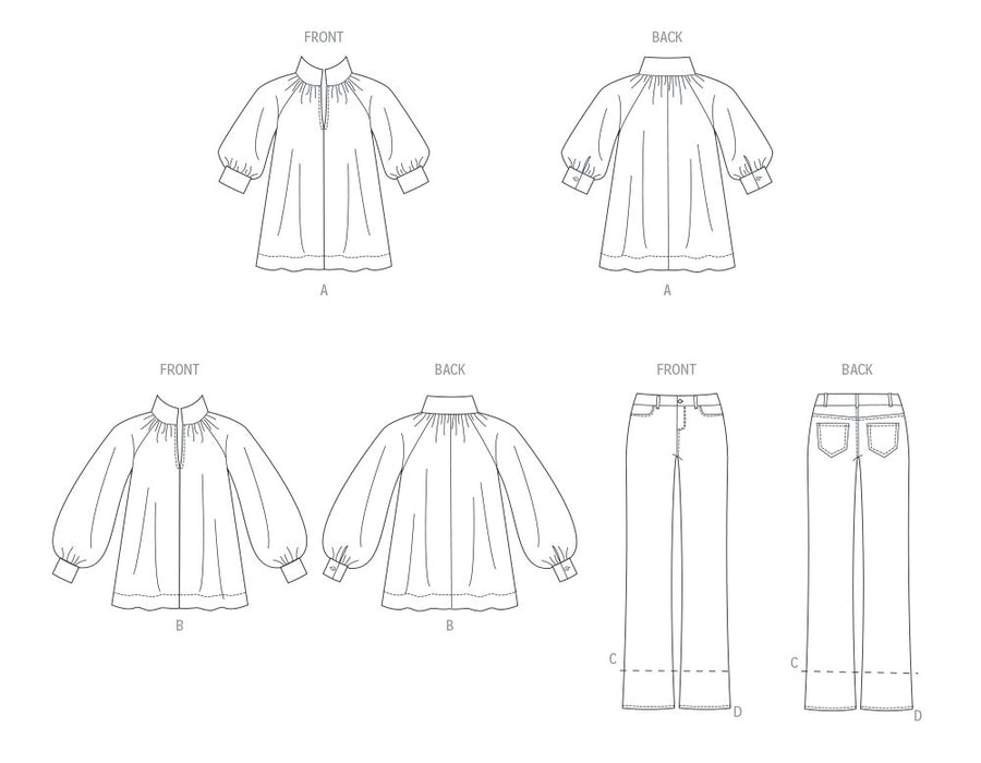 Patron Butterick - Ceinture, Jean, Tunique Patron Butterick 