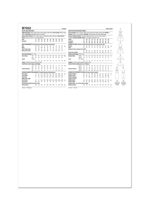Patron Butterick - Ceinture, Jupe, Robe, Veste Patron Butterick 