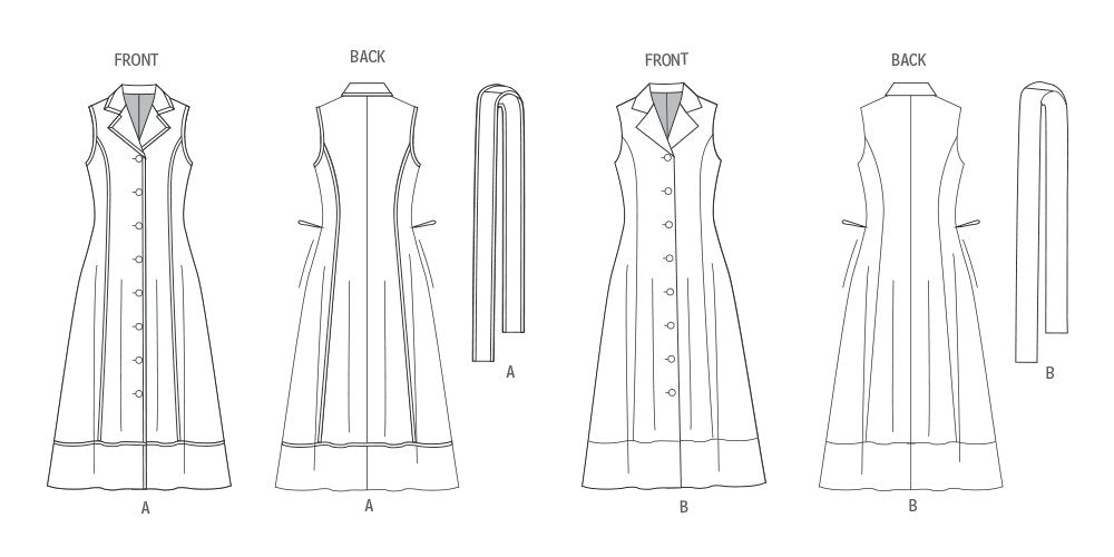 Patron Butterick - Ceinture, Robe Patron Butterick 