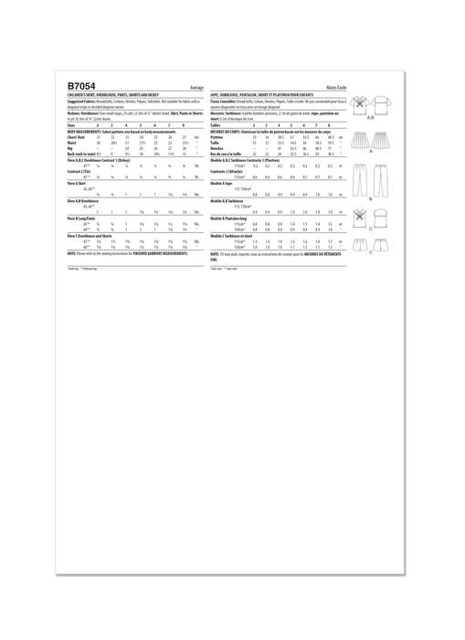 Patron Butterick - Chemisier, Jupe, Pantalon, Plastron, Short Patron Butterick 