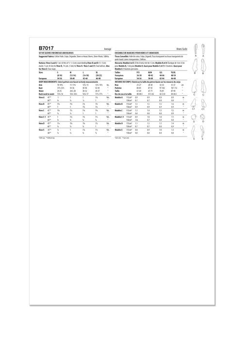 Patron Butterick - Chemisier, Robe Patron Butterick 