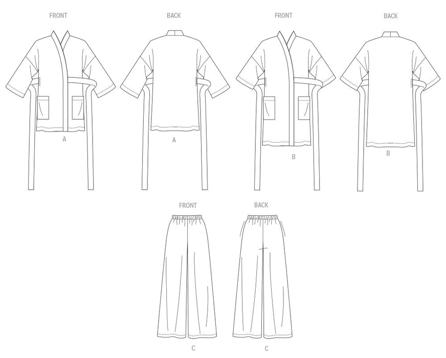 Patron Butterick - Pantalon, Robe de chambre Patron Butterick 