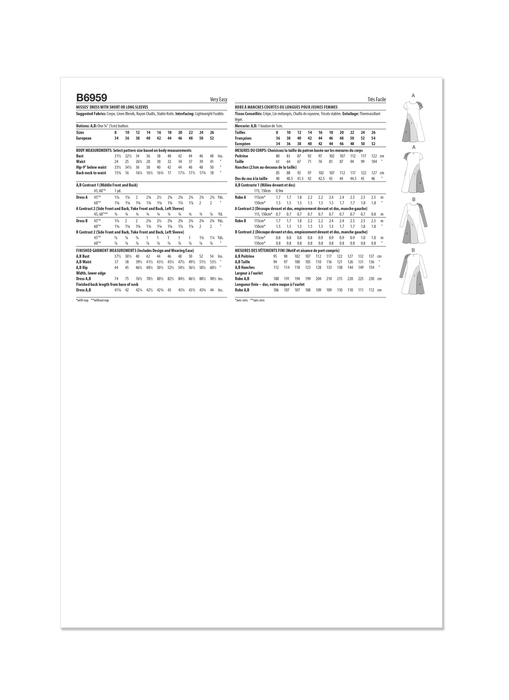 Patron Butterick - Robe Patron Butterick 
