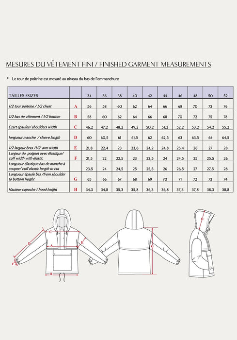 Patron couture Le coupe vent Rafale - Maison Fauve Patron Maison Fauve 