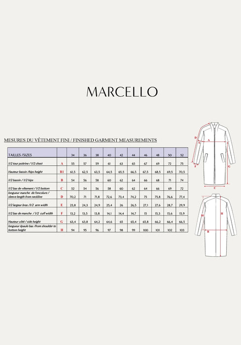 Patron couture manteau Marcello - Maison Fauve Patron Maison Fauve 