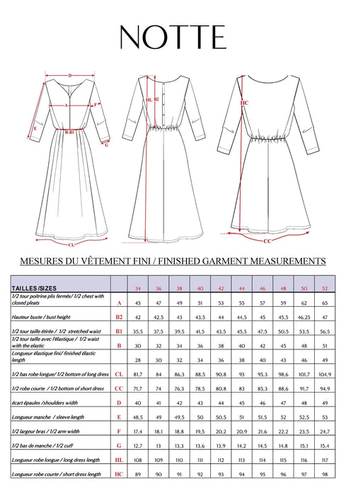 Patron couture Robe Notte - Maison Fauve Patron Maison Fauve 