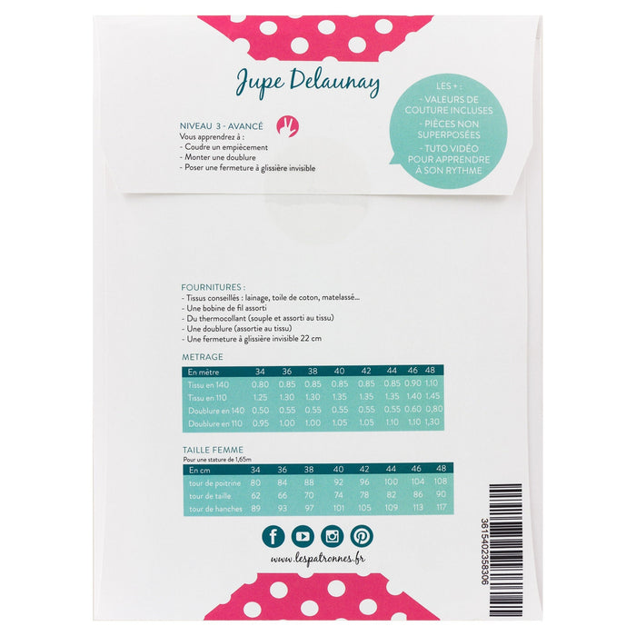 Patron Jupe DELAUNAY - Les Patronnes Patron Les patronnes 