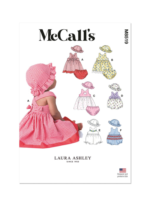 Patron Laura Ashley - Barboteuse, Chapeau, Corsage, Culotte, Jupe, Pantalon, Robe Patron McCall's 