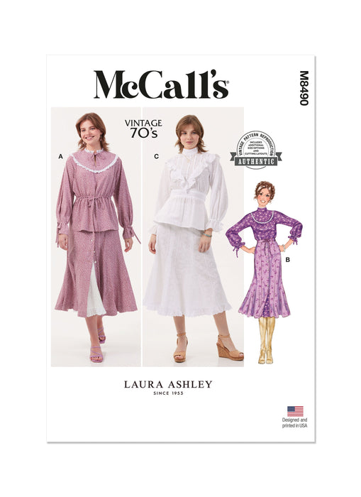 Patron Laura Ashley - Ceinture, Haut, Jupe, Jupon Patron McCall's 