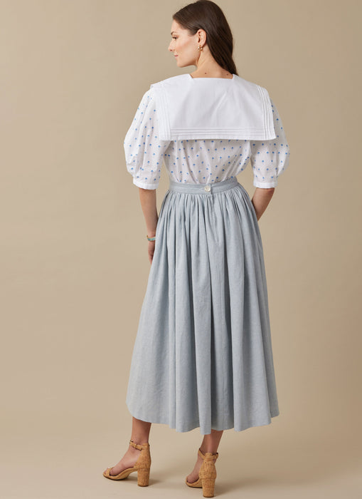 Patron Laura Ashley - Ceinture, Haut, Jupe, Plastron Patron McCall's 