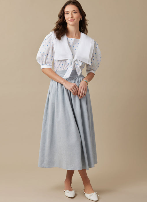 Patron Laura Ashley - Ceinture, Haut, Jupe, Plastron Patron McCall's 