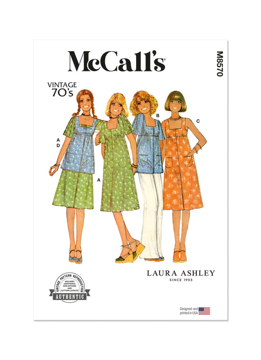 Patron Laura Ashley - Haut, Robe Patron McCall's 
