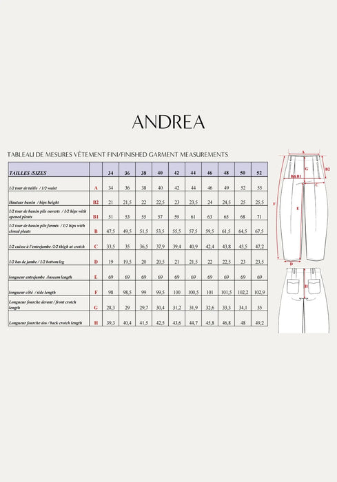 Patron Le pantalon Andrea - Maison Fauve Patron Maison Fauve 