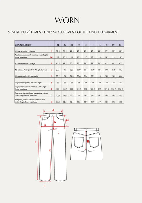 Patron Le pantalon Worn - Maison Fauve Patron Maison Fauve 