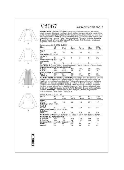 Patron Marcy Tilton - Haut, Veste, T-shirt Patron Vogue 