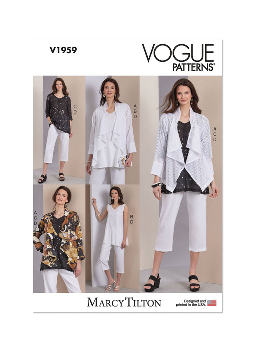 Patron Marcy Tilton - Pantalon, Tunique, Veste Patron Vogue 