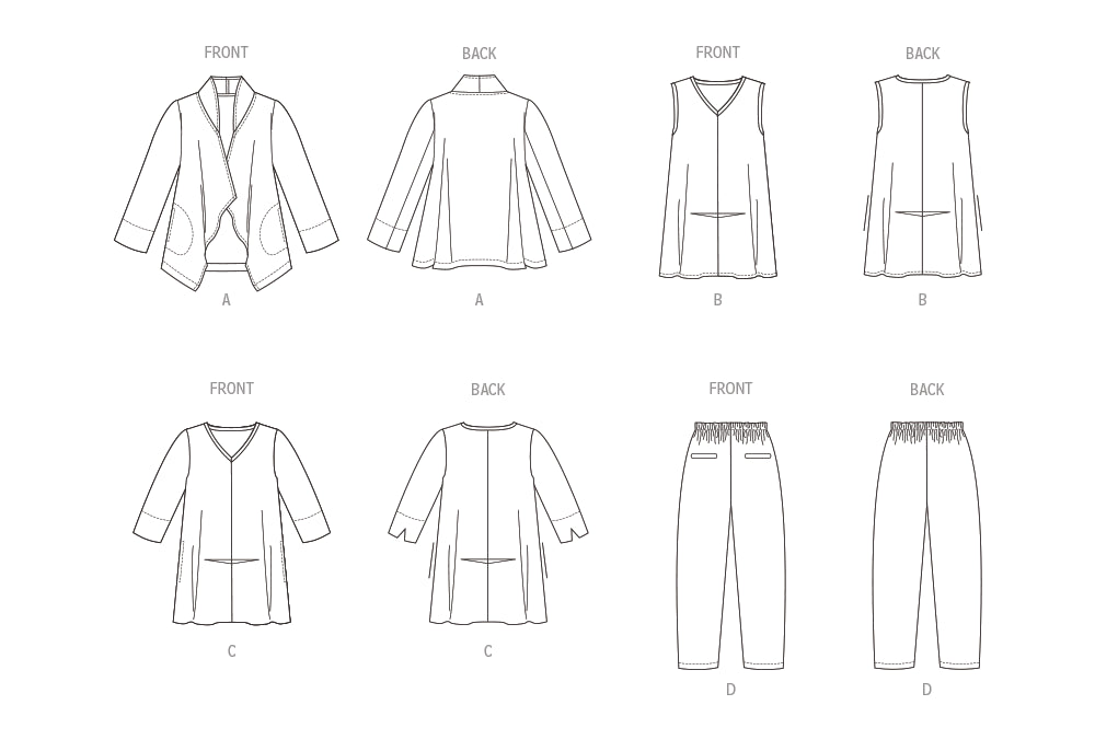 Patron Marcy Tilton - Pantalon, Tunique, Veste Patron Vogue 