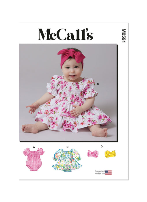 Patron McCall's - Barboteuse, Jupe, Robe, Bandeau Patron McCall's 