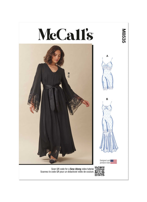 Patron McCall's - Ceinture, Chemise, Chemise de nuit, Robe, Robe de chambre Patron McCall's 