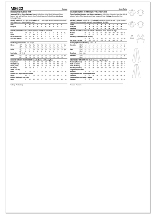 Patron McCall's - Ceinture, Chemise, Chemisier, Haut, Pantalon Patron McCall's 