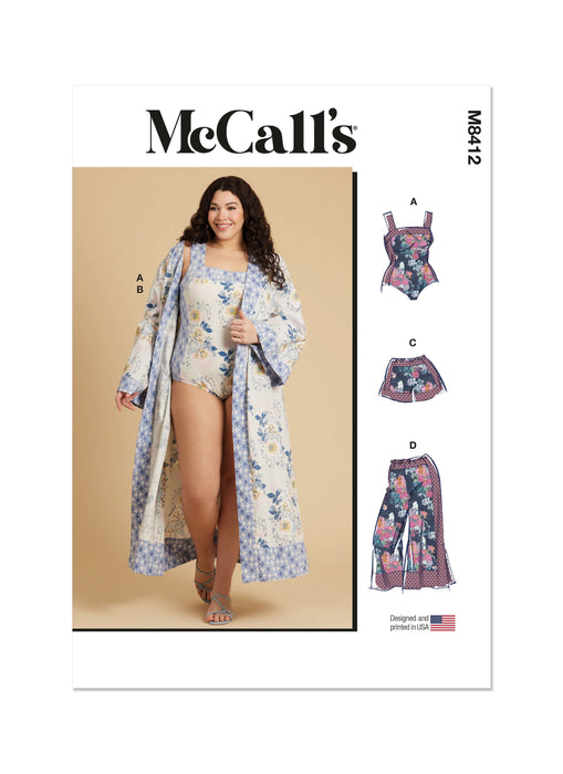 Patron McCall's - Ceinture, Corsage, Culotte, Kimono, Pantalon, Robe, Robe de chambre, Short Patron McCall's 