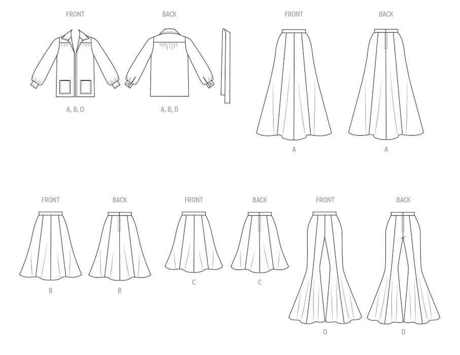 Patron McCall's - Ceinture, Jupe, Pantalon, Veste Patron McCall's 