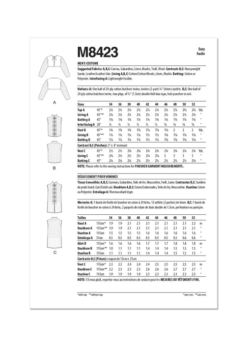 Patron McCall's - Gilet, Haut, Déguisement Patron McCall's 
