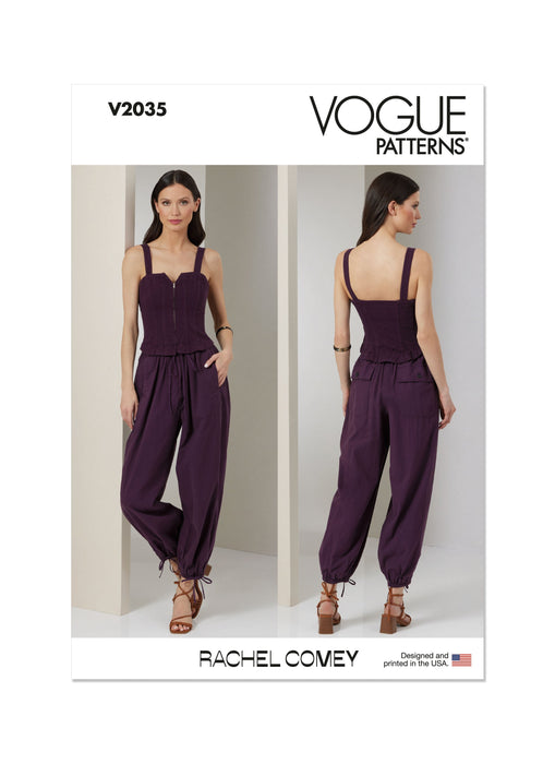 Patron Rachel Comey - Combinaison, Corsage, Pantalon Patron Vogue 