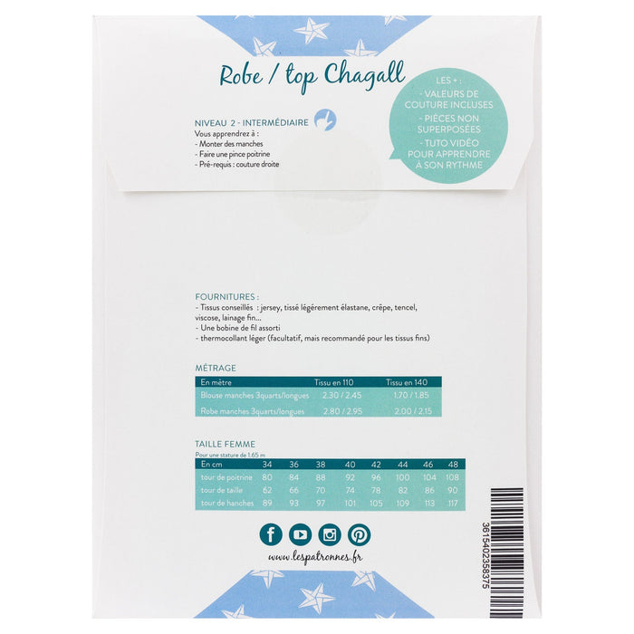 Patron Robe CHAGALL - Les Patronnes Patron Les patronnes 