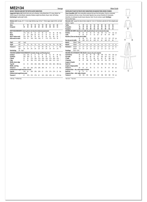 Patron Sew Bake Make - Ceinture, Haut, Pantalon Patron McCall's 