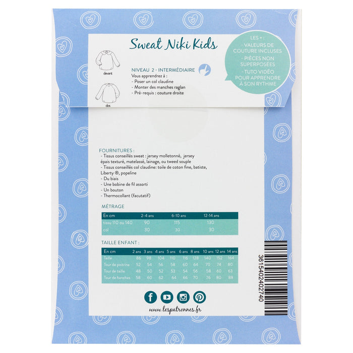 Patron Sweat enfant NIKI - Les Patronnes Patron Les patronnes 