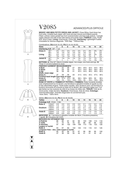 Patron Tom And Linda Platt - Boléro, Robe, Veste Patron Vogue 