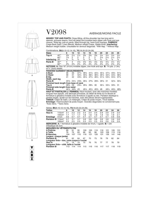 Patron Tom And Linda Platt - Haut, Pantalon Patron Vogue 