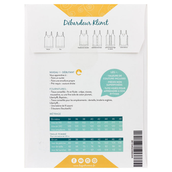 Patron Top KLIMT - Les Patronnes Patron Les patronnes 