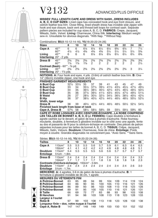Patron Vogue - Cape, Ceinture, Robe Patron Vogue 
