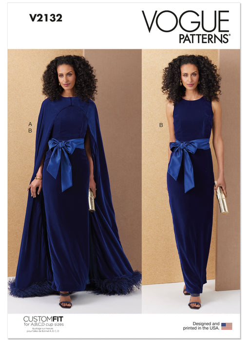 Patron Vogue - Cape, Ceinture, Robe Patron Vogue 