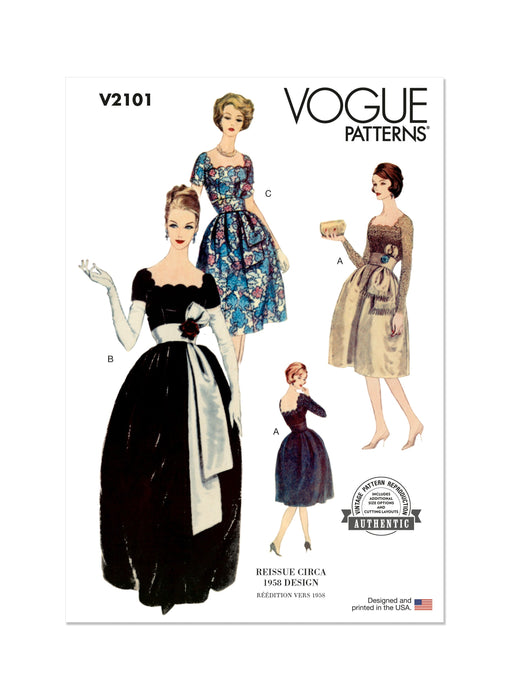 Patron Vogue - Ceinture, Corsage, Jupe, Robe Patron Vogue 