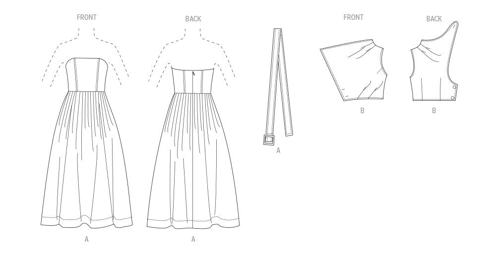 Patron Vogue - Ceinture, Corsage, Jupe, Robe Patron Vogue 