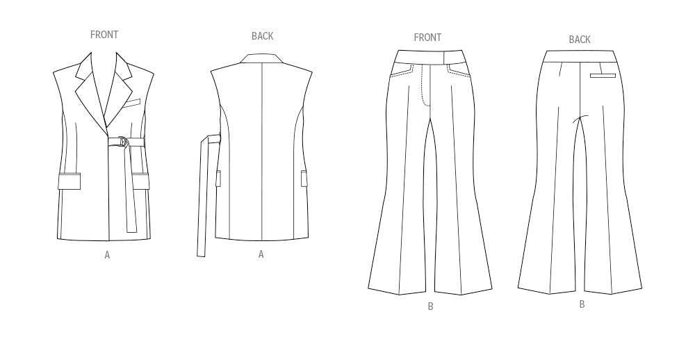Patron Vogue - Ceinture, Gilet, Haut, Pantalon Patron Vogue 