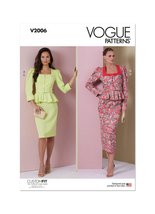 Patron Vogue - Ceinture, Haut, Jupe, Robe, Soutien Patron Vogue 