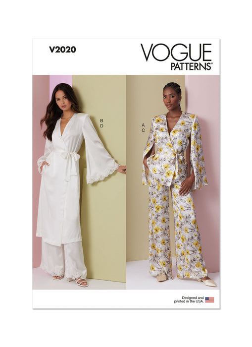 Patron Vogue - Ceinture, Haut, Pantalon, Robe, Robe de chambre Patron Vogue 
