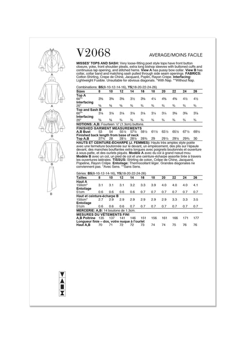 Patron Vogue - Ceinture, Haut Patron Vogue 