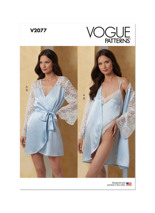 Patron Vogue - Ceinture, Haut, Robe, Robe de chambre Patron Vogue 